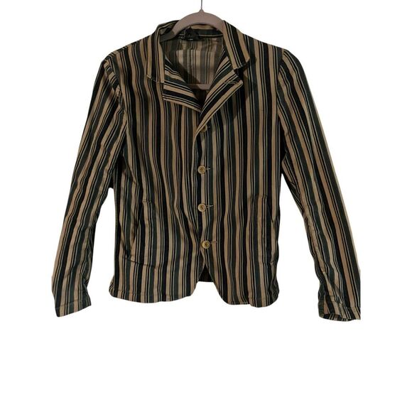 45RPM Striped Button Down Blazer  Size 1 Secretary Office Siren Coastal - Picture 1 of 7